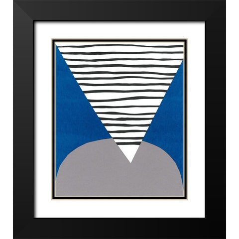 Memphis in Blue IV Black Modern Wood Framed Art Print with Double Matting by Stramel, Renee W.