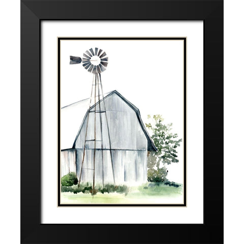 Watercolor Barn I Black Modern Wood Framed Art Print with Double Matting by Parker, Jennifer Paxton