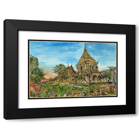 Chiang Mai II Black Modern Wood Framed Art Print with Double Matting by Wang, Melissa