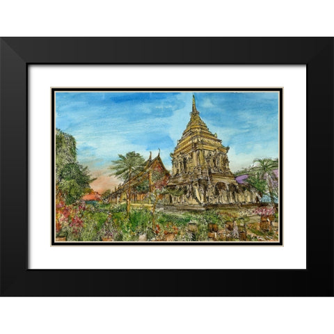 Chiang Mai II Black Modern Wood Framed Art Print with Double Matting by Wang, Melissa