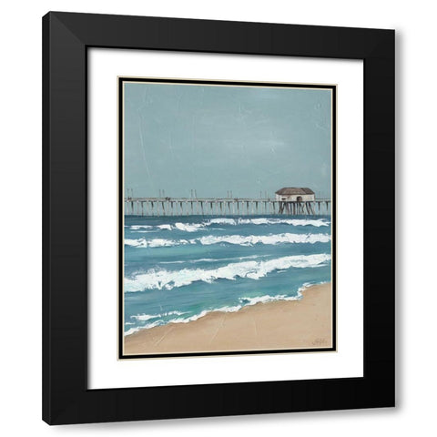Fishing Pier Diptych II Black Modern Wood Framed Art Print with Double Matting by Reynolds, Jade