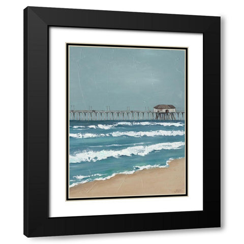 Fishing Pier Diptych II Black Modern Wood Framed Art Print with Double Matting by Reynolds, Jade