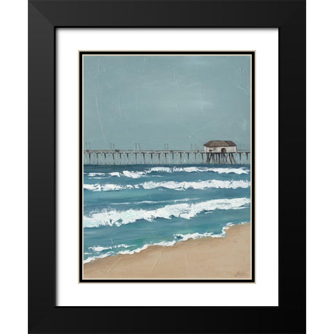 Fishing Pier Diptych II Black Modern Wood Framed Art Print with Double Matting by Reynolds, Jade