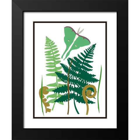 Fern Fantasy Garden I Black Modern Wood Framed Art Print with Double Matting by Ludwig, Alicia