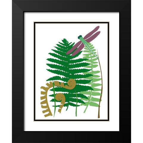 Fern Fantasy Garden II Black Modern Wood Framed Art Print with Double Matting by Ludwig, Alicia