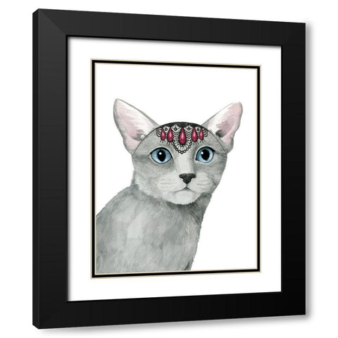 Downton Cat I Black Modern Wood Framed Art Print with Double Matting by Popp, Grace