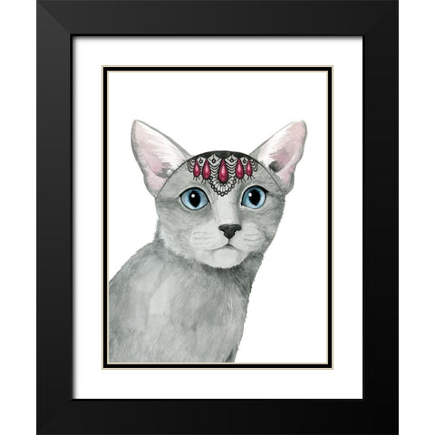 Downton Cat I Black Modern Wood Framed Art Print with Double Matting by Popp, Grace