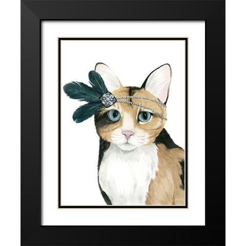 Downton Cat II Black Modern Wood Framed Art Print with Double Matting by Popp, Grace
