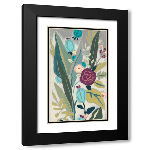 Tropicana Panel II Black Modern Wood Framed Art Print with Double Matting by Vess, June Erica
