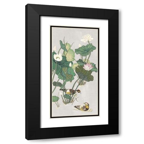 Lotus Pond I Black Modern Wood Framed Art Print with Double Matting by Wang, Melissa