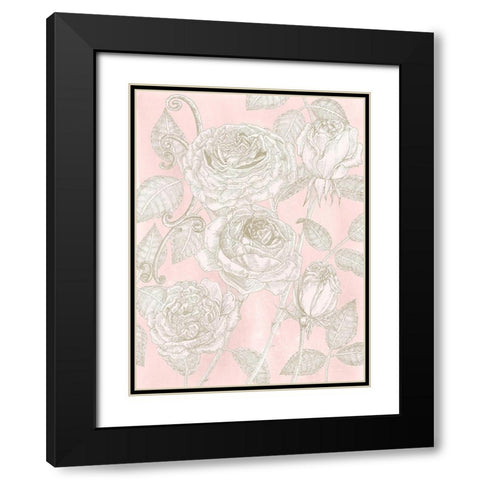 Blooming Roses I Black Modern Wood Framed Art Print with Double Matting by Wang, Melissa