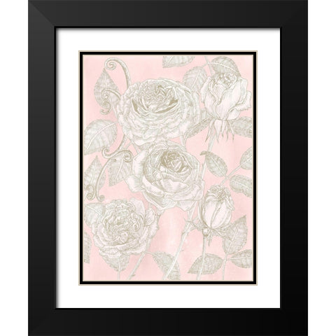 Blooming Roses I Black Modern Wood Framed Art Print with Double Matting by Wang, Melissa