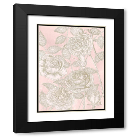 Blooming Roses II Black Modern Wood Framed Art Print with Double Matting by Wang, Melissa