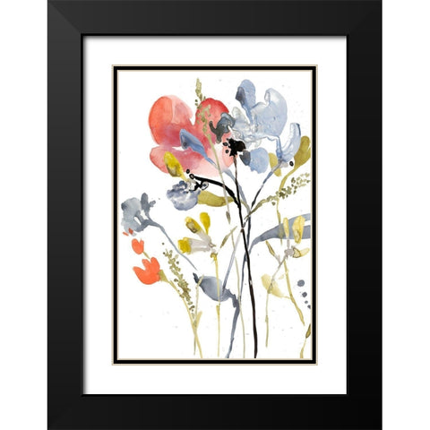 Flower Overlay I Black Modern Wood Framed Art Print with Double Matting by Goldberger, Jennifer