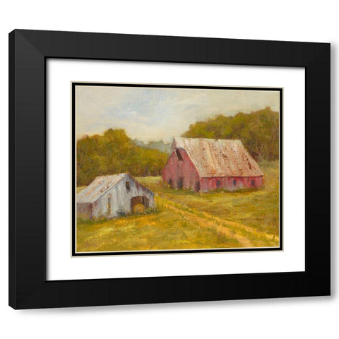 Country Barns Black Modern Wood Framed Art Print with Double Matting by Wendling, Marilyn