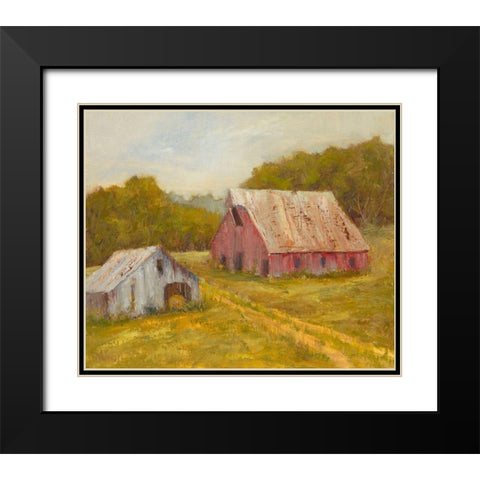 Country Barns Black Modern Wood Framed Art Print with Double Matting by Wendling, Marilyn