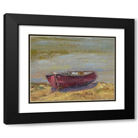 Beached Red Black Modern Wood Framed Art Print with Double Matting by Wendling, Marilyn