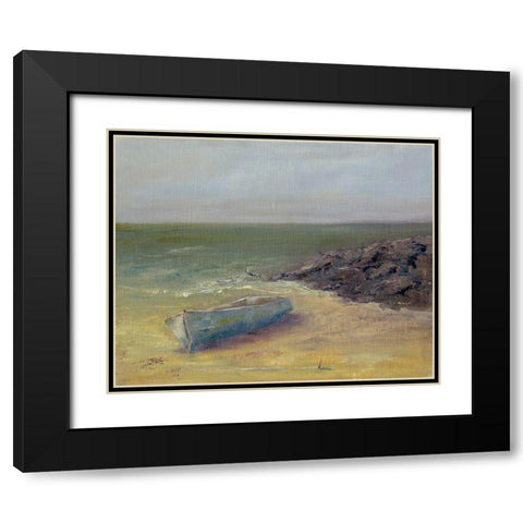 Tides Rolling In Black Modern Wood Framed Art Print with Double Matting by Wendling, Marilyn