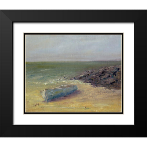 Tides Rolling In Black Modern Wood Framed Art Print with Double Matting by Wendling, Marilyn
