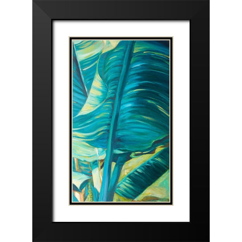 Green Banana Duo II Black Modern Wood Framed Art Print with Double Matting by Wilkins, Suzanne