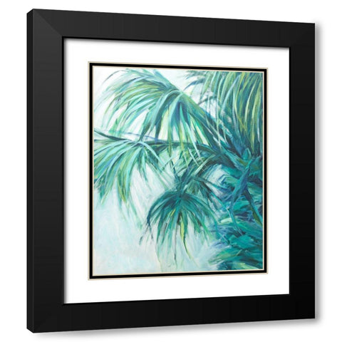 Blue Palmetto Black Modern Wood Framed Art Print with Double Matting by Wilkins, Suzanne