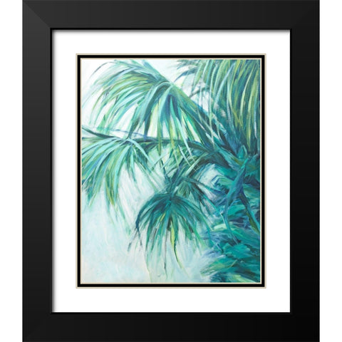 Blue Palmetto Black Modern Wood Framed Art Print with Double Matting by Wilkins, Suzanne