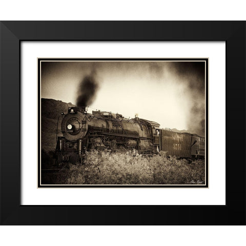Train Arrival I Black Modern Wood Framed Art Print with Double Matting by Drost, David
