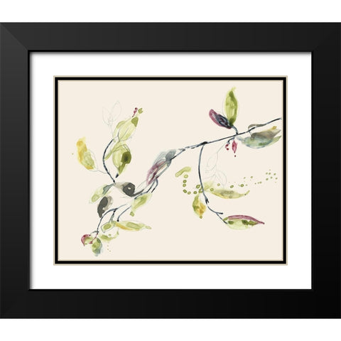 Leaf Branch I Black Modern Wood Framed Art Print with Double Matting by Goldberger, Jennifer