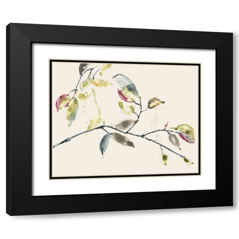 Leaf Branch II Black Modern Wood Framed Art Print with Double Matting by Goldberger, Jennifer