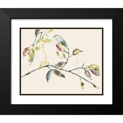 Leaf Branch II Black Modern Wood Framed Art Print with Double Matting by Goldberger, Jennifer