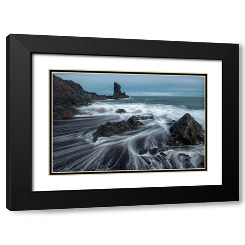 Water Ribbons Black Modern Wood Framed Art Print with Double Matting by Head, Danny