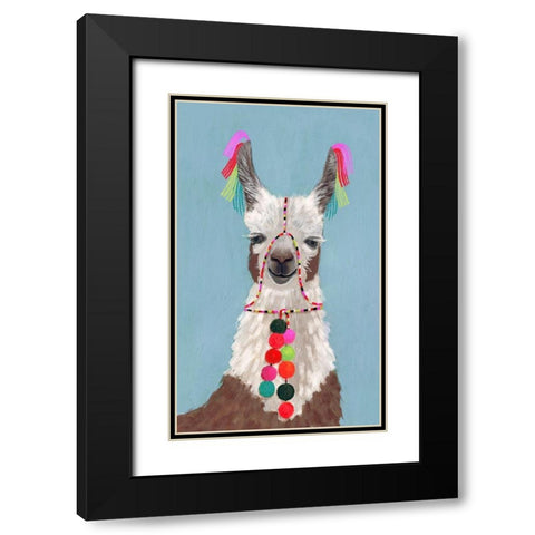 Adorned Llama I Black Modern Wood Framed Art Print with Double Matting by Borges, Victoria