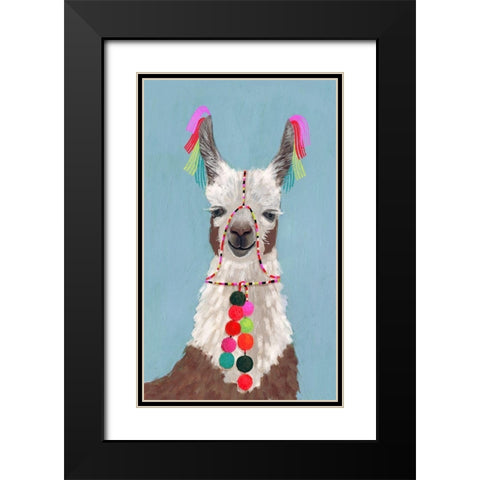 Adorned Llama I Black Modern Wood Framed Art Print with Double Matting by Borges, Victoria
