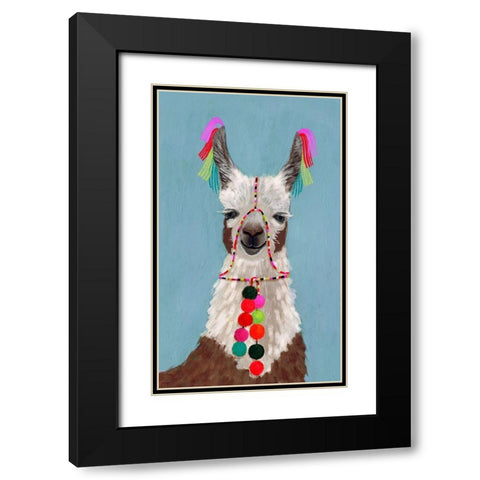 Adorned Llama I Black Modern Wood Framed Art Print with Double Matting by Borges, Victoria