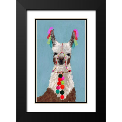 Adorned Llama I Black Modern Wood Framed Art Print with Double Matting by Borges, Victoria