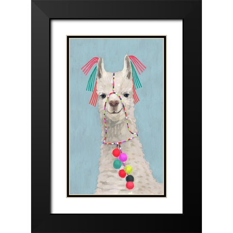 Adorned Llama II Black Modern Wood Framed Art Print with Double Matting by Borges, Victoria