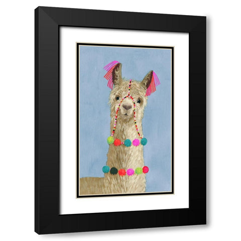 Adorned Llama III Black Modern Wood Framed Art Print with Double Matting by Borges, Victoria