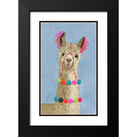 Adorned Llama III Black Modern Wood Framed Art Print with Double Matting by Borges, Victoria