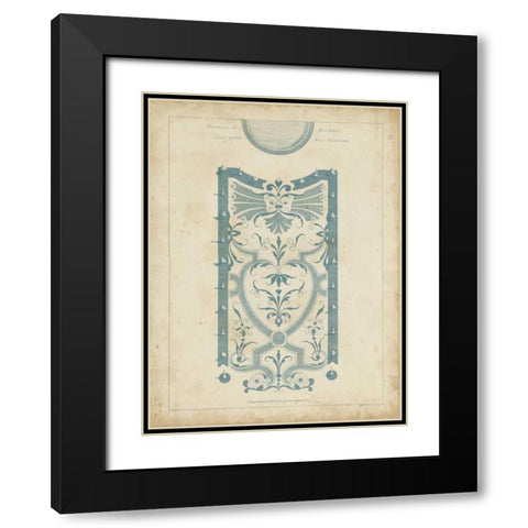 Garden Design in Blue III Black Modern Wood Framed Art Print with Double Matting by d Argenville, DeZallier
