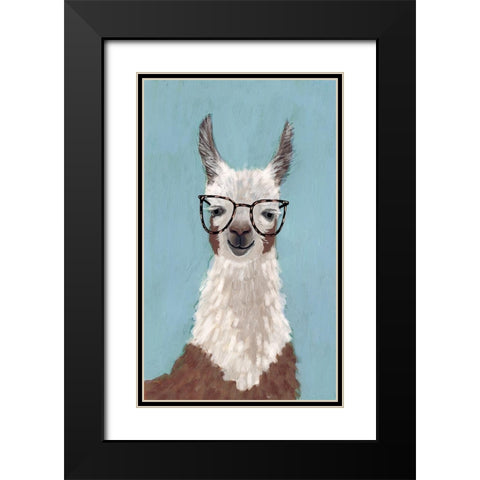 Llama Specs I Black Modern Wood Framed Art Print with Double Matting by Borges, Victoria