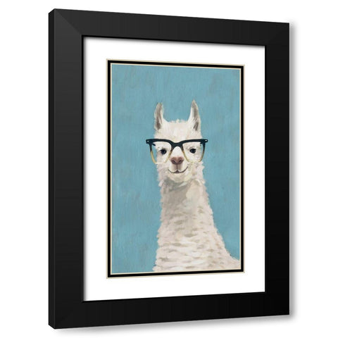 Llama Specs II Black Modern Wood Framed Art Print with Double Matting by Borges, Victoria