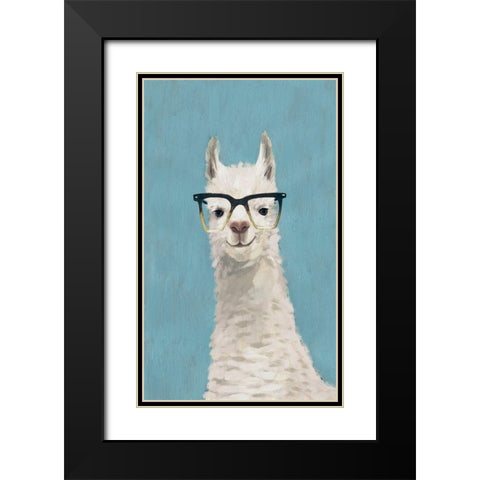 Llama Specs II Black Modern Wood Framed Art Print with Double Matting by Borges, Victoria