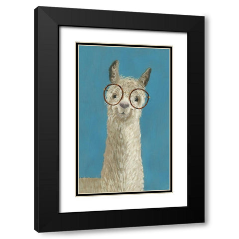 Llama Specs III Black Modern Wood Framed Art Print with Double Matting by Borges, Victoria