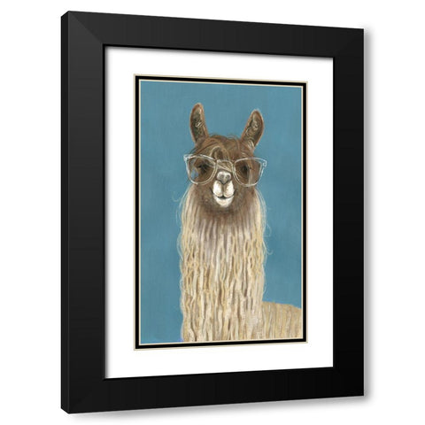 Llama Specs IV Black Modern Wood Framed Art Print with Double Matting by Borges, Victoria