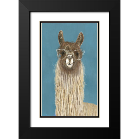 Llama Specs IV Black Modern Wood Framed Art Print with Double Matting by Borges, Victoria