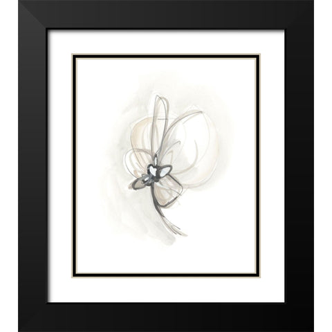 Neutral Floral Gesture II Black Modern Wood Framed Art Print with Double Matting by Vess, June Erica