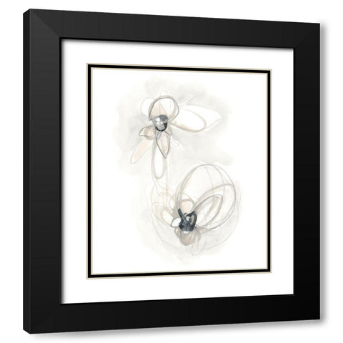 Neutral Floral Gesture III Black Modern Wood Framed Art Print with Double Matting by Vess, June Erica