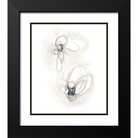 Neutral Floral Gesture III Black Modern Wood Framed Art Print with Double Matting by Vess, June Erica