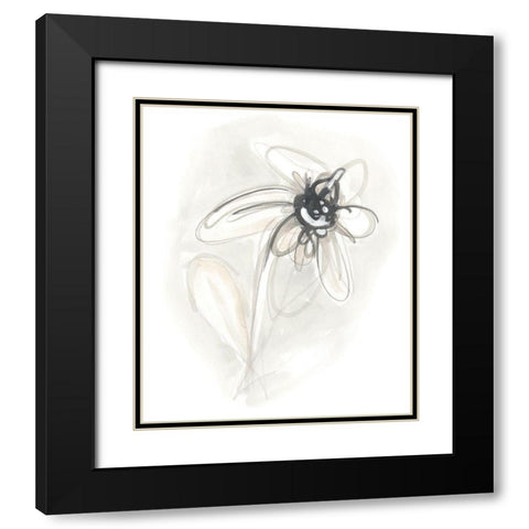Neutral Floral Gesture V Black Modern Wood Framed Art Print with Double Matting by Vess, June Erica