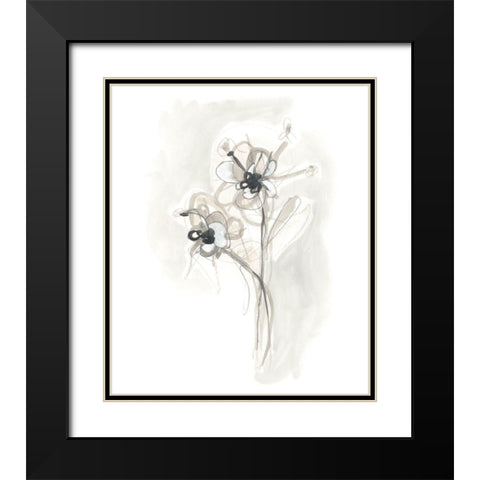 Neutral Floral Gesture VII Black Modern Wood Framed Art Print with Double Matting by Vess, June Erica
